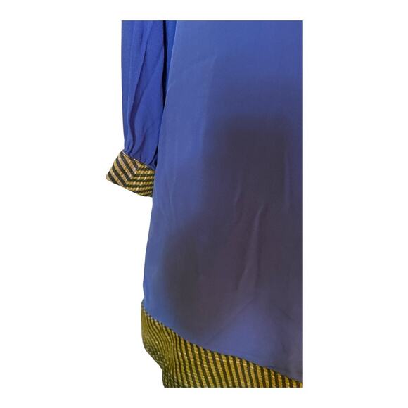 By Smith New York Silk Blue/Purple Long Sleeve Dress 4 - Picture 5 of 8